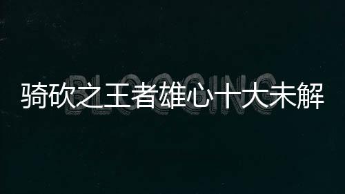 骑砍之王者雄心十大未解之谜+作者亲自回应
